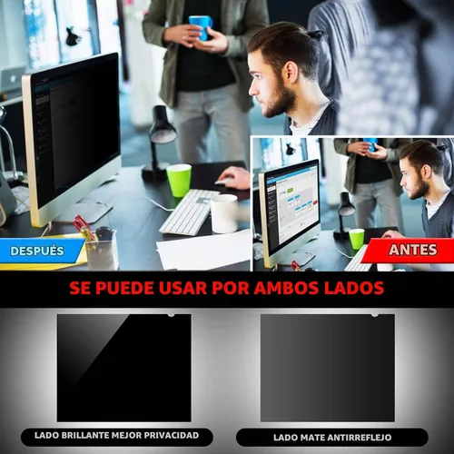 Vista 4 de Filtro de Privacidad para Pantalla de Computadora de 21.5 Pulgadas 16:9 de Pantalla Ancha, Protector Anti-Espía/Antirreflejo Accesorios de Oficina