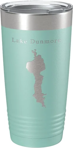 Vista 19 de Lake Dunmore Map Tumbler Travel Mug Insulated Laser Engraved Coffee Cup Vermont 20 oz Black