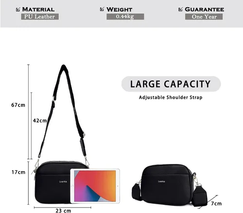 Vista 6 de Lvanka Bolsos cruzados para mujer cartera de mano, bolso de hombro con correa ajustable