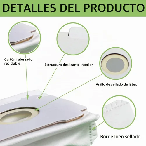 Vista 3 de Paquete de 10 bolsas de vacío compatibles con iRobot Roomba – i & s & j Series, bolsa de repuesto para iRobot Roomba