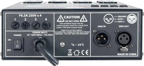 Vista 2 de ADJ Productos DMX20L 4 canales Universal DMX Dimmer/Switch Pack, Compacto y Portátil. 600 vatios por canal 15A máx