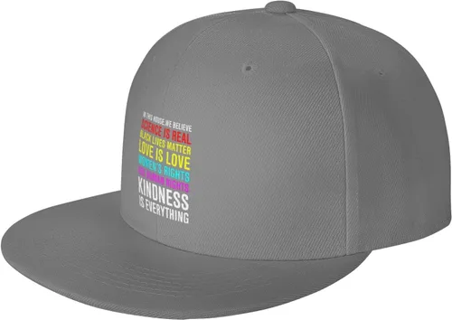 Vista 10 de Pride Flag in This House We Believe Science is Real Black Lives Matter Baseball Hats for Men Dad Hat,Black