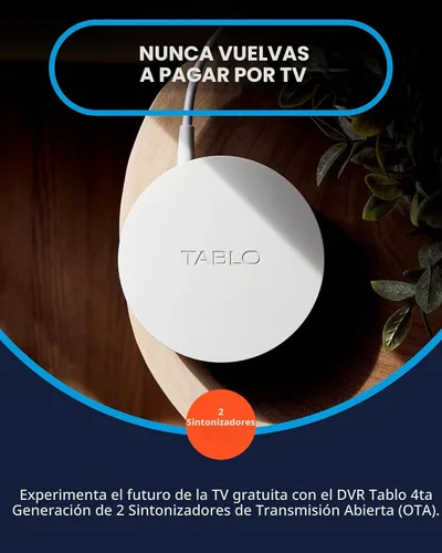 Vista 2 de Tablo TV 4ta Generación DVR 2-Sintonizador Over-The-Air (OTA) - Mira, Pausa y Graba TV en Vivo, Noticias, Deportes y Películas en Toda Tu Casa a