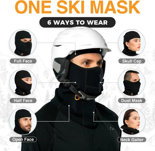 Vista 7 de Pasamontañas para motocicleta, máscara facial , osfa, Negro