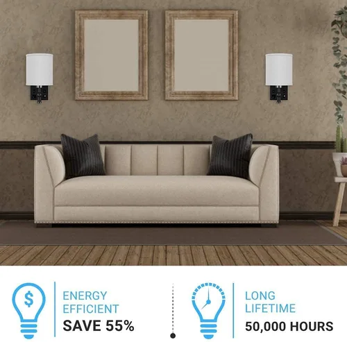 Vista 4 de LEDMyplace - Aplique de pared LED para interior de 1 luz para dormitorio