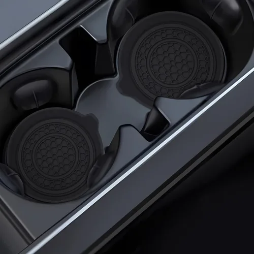 Vista 6 de Bittwee 2 piezas Posavasos para tazas de automóvil, alfombrillas de silicona para botellas de agua para vehículos, antideslizantes, impermeables