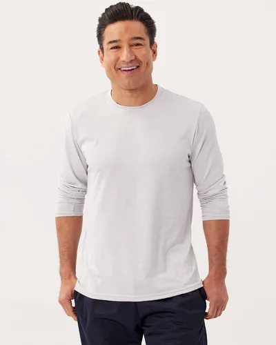 Vista 2 de Paquete de 4unidades camisetas Dry-Fit de manga larga para hombre que absorben la humedad, con protección solar ultravioleta, camiseta deportiva