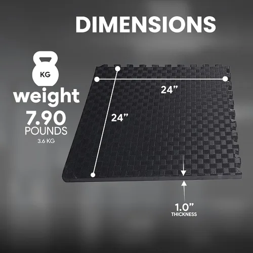 Vista 4 de BalanceFrom Tapete de ejercicio tipo rompecabezas con baldosas entrelazadas de espuma EVA para MMA – Ejercicio – Una pulgada de grosor, 24 pies