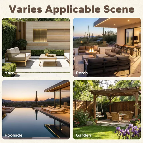 Vista 8 de Sofá de Mimbre Metálico para Patio de 75", Sofá Sillón de Ratán para Exteriores de 3 Asientos para Todo Tipo de Clima con Cojines Premium