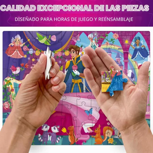 Vista 4 de QUOKKA Rompecabezas para niños de 4 a 6 años – Pack de 4 rompecabezas de 60 piezas para niños – Juego de rompecabezas de cuentos de hadas