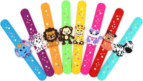 Vista 6 de Pulseras de dinosaurio para adolescentes, recuerdos de fiesta, con temática de dinosaurios, bolsas de regalos (paquete de 6) para adolescentes