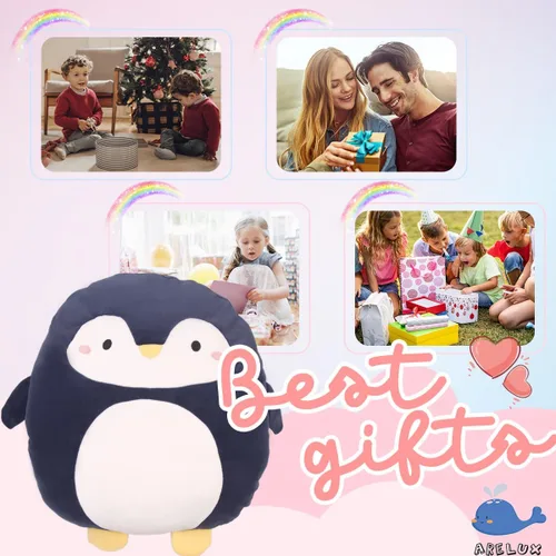 Vista 4 de Almohada de peluche suave para niños, regalo para cumpleaños, San Valentín, Navidad., Pingüino, Marino