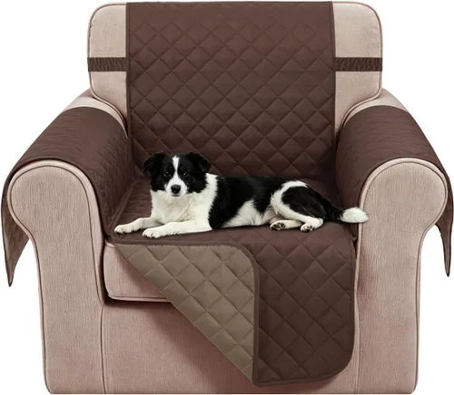 Vista 91 de Fundas para Silla Reclinable Reversibles Funda de Sofá para Mascotas Protector de Muebles Lazy Boy (Silla 23'', Beige/Beige)