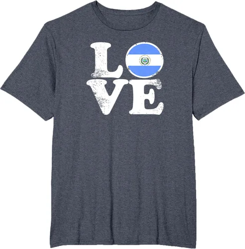 Vista 78 de Love El Salvador Flag tShirt Home Pride Distressed Tee T-Shirt