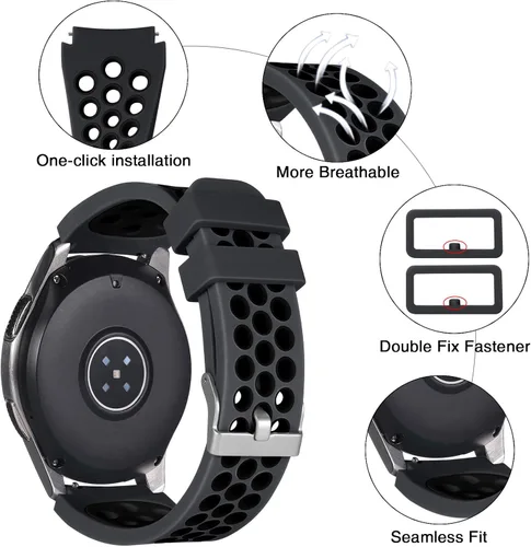 Vista 2 de Lerobo Correa de reloj de 22 mm compatible con Samsung Galaxy Watch de 46 mm/Galaxy Watch 3 de 45 mm/Gear S3 Classic/Frontier, correa de reloj