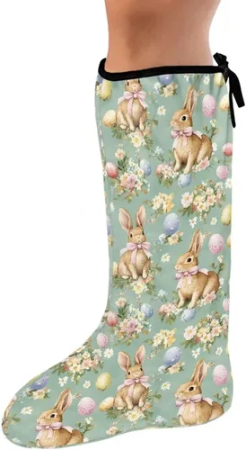 Vista 14 de Funda de fundición de pierna verde para pie de gato negro, funda decorativa para patas, regalo del día de San Patricio, debajo de la rodilla, manga