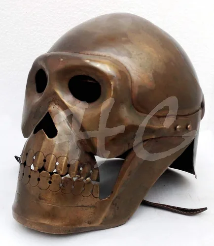 Vista 2 de THORINSTRUMENTS with device Casco de armadura de esqueleto medieval máscara vikinga espectáculo cascos de caballero romano rústicos vintage