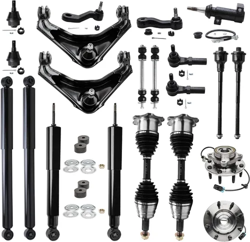 Vista 138 de Detroit Axle - Kit de suspensión delantera 4WD para Nissan Frontier Pathfinder Xterra, 2 cubos de rodamientos de ruedas, 2 brazos de control