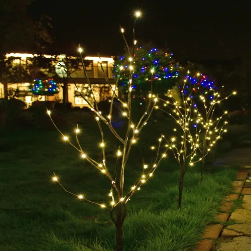 Vista 4 de LIGHTSHARE Rama de Ramita de Árbol de Abedul Artificial Iluminada de 32 Pulgadas con 120 Luces LED de Hadas Operada con Batería con Temporizador
