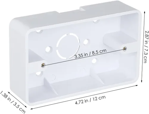 Vista 8 de Baluue Caja de salida de montaje en superficie, caja eléctrica ABS de una sola banda para interruptor de superficie de pared y receptáculo, extensor