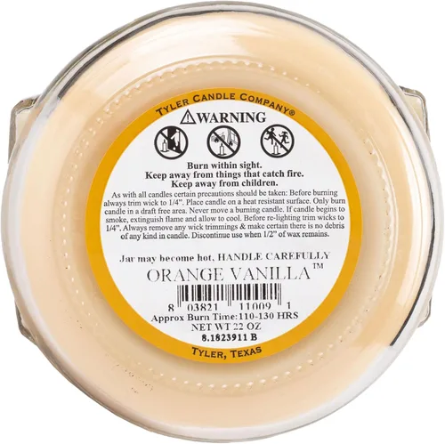 Vista 4 de Tyler Candle Prestige Collection - Aroma de vainilla naranja con dos mechas de 22 onzas (22 onzas)