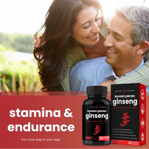 Vista 6 de NutraChamps Paquete de 2 cápsulas de ginseng coreano y cápsulas de Ashwagandha
