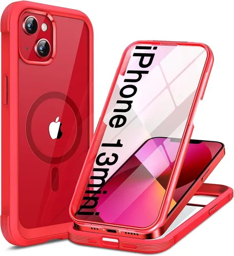 Vista 267 de Miracase - Funda magnética para iPhone 13 Pro Max de 6.7 pulgadas (compatible con MagSafe), transparente, completo, protector de pantalla de vidrio