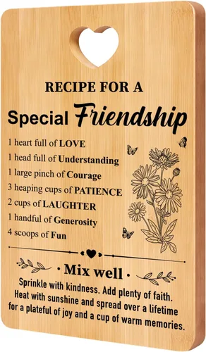 Vista 10 de Regalo para hija, tabla de cortar decorativa de bambú, regalos de cocina para tablas de quesos de Navidad, regalo único de cumpleaños, tabla
