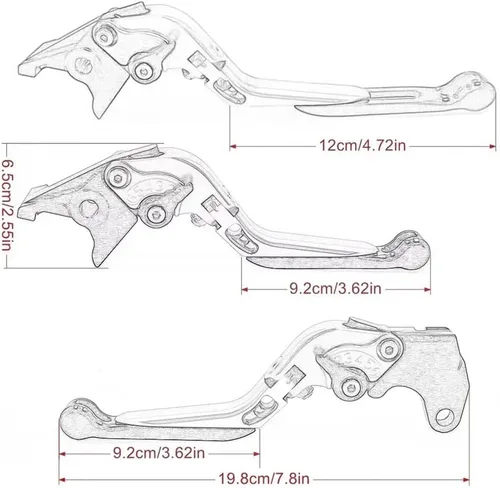 Vista 3 de Motorcycle Clutch Levers For FZ8 FZ-8 2011 2012 2013 2014 2015 2016-2020 Motorcycle Adjustable Folding Extendable Brake Clutch Levers Handle