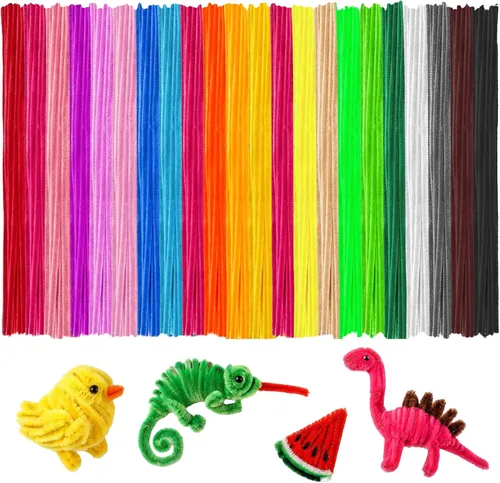 Vista 9 de Limpiapipas Suministros de Artesanía Tallos de chenilla para manualidades de bricolaje Purpurina dorada+plata