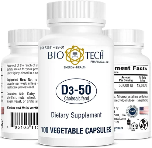 Vista 2 de D3-50 50.000 UI Vitamina D3 (colecalciferol) 100 cápsulas