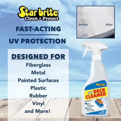 Vista 8 de STAR BRITE Limpiador y protector de cubierta antideslizante, protector UV y manchas, 1 galón (085900), 22 fl oz (paquete de 1)