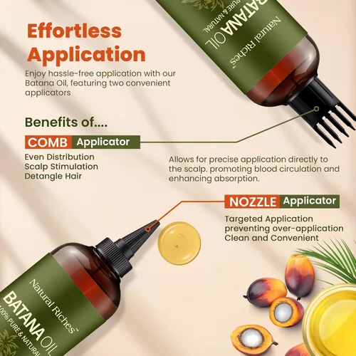 Vista 7 de Natural Riches Aceite de Batana Orgánico Sin Refinar, 8 fl oz, 100% Puro y Natural, Aceite Milagroso de Honduras Prensado en Frío