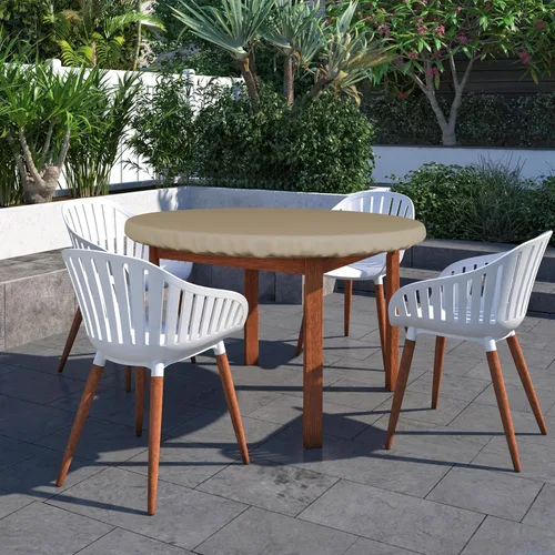 Vista 5 de Covers & All Cubierta para Mesa Redonda, 12 Oz Impermeable Resistente a UV y Clima, Cubierta de Mesa de Exterior para Muebles de Patio al Aire Libre
