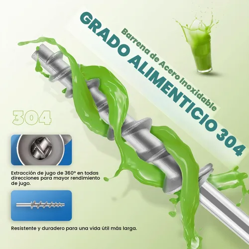 Vista 5 de Exprimidor manual de hierba de trigo y prensa de frutas, acero