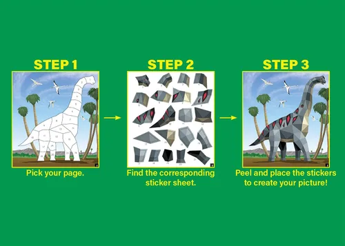 Vista 2 de Teacher Created Resources Dinosaurios y animales prehistóricos Mosaicos modernos se adhieren a los números