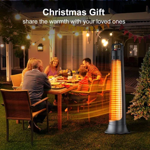 Vista 8 de FLOWBREEZE Calentador eléctrico para patio, calentador portátil para exteriores, 1200 W, calefacción instantánea 3S, calentador infrarrojo