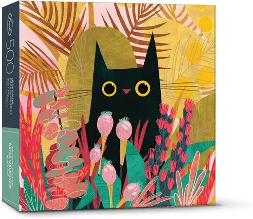 Vista 3 de Genuino gato negro Fred por Karen Obuhanych - Rompecabezas de 500 piezas