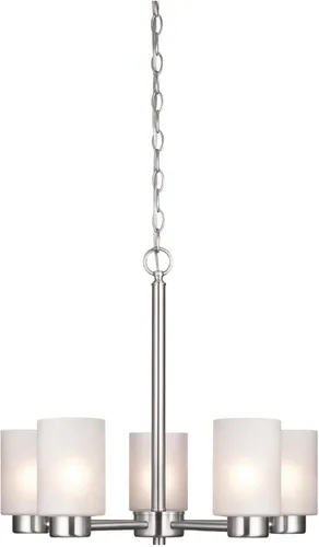 Vista 9 de Westinghouse 6115300 Sylvestre - Candelabro de interior transicional de cinco luces, acabado negro mate, cristal transparente