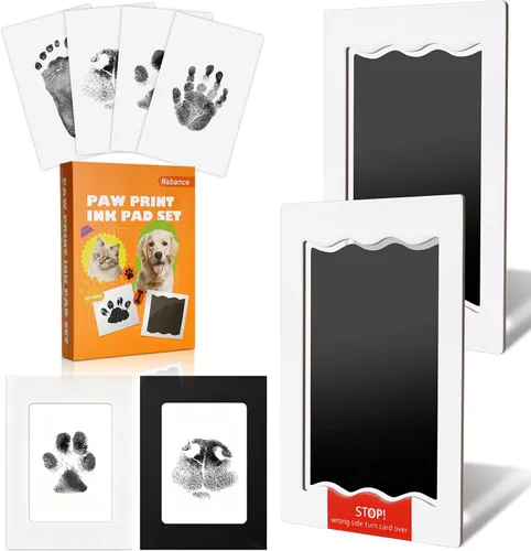 Vista 8 de Nabance Kit de huellas para perros y gatos, impresión de patas y nariz
