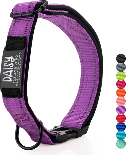 Vista 15 de ACTUALIZADO - Collares de perro personalizados y placa de identificación grabada, collar de perro de nailon reflectante, personalizable en 11