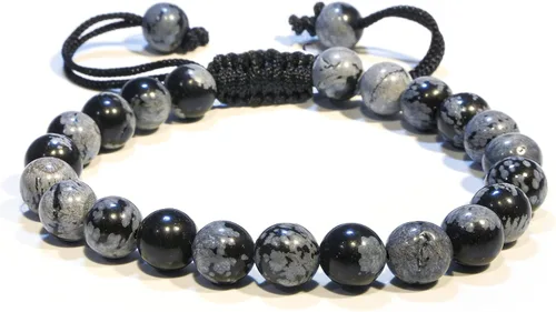 Vista 189 de Adjustable Crystal Bracelet – Gemstone Bead Bracelet with Adjustable Macrame String – Chic Gemstone Bracelet for Men and Women – 8mm Round Healing