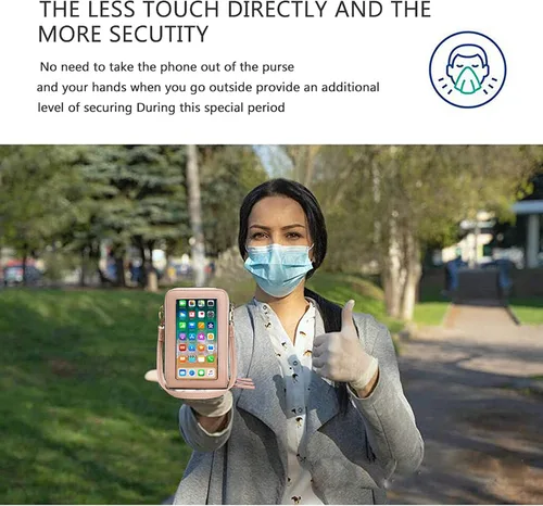 Vista 2 de Bolso chico en bandolera de mujer para celular, minicartera tarjetera monedero de manohombro