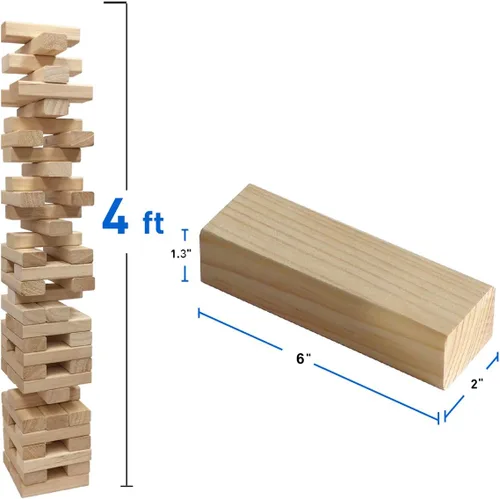 Vista 7 de easyGO grandes bloques de madera Stack & Tumble gigante Stacking & Tumble Tower Juego, Stacks a más de 4 pies de altura.