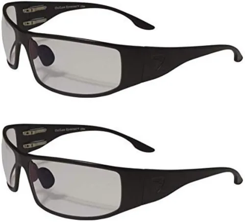 Vista 13 de OutLaw Eyewear Fugitive - Gafas de sol tácticas de aluminio y motocicleta, ANSI Z87.1 Protección contra impactos EE. UU Negro