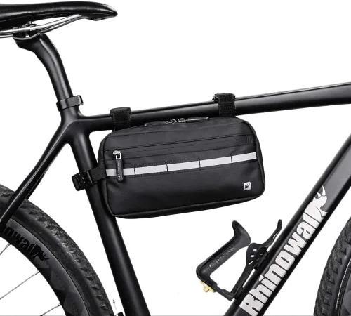 Vista 5 de Rhinowalk Bolsa de Bicicleta Impermeable, Bolsa de Manillar de Bicicleta, Bolsa de Cesta Frontal de Bicicleta, Bolsa de Hombro, Bolsa de Cintura