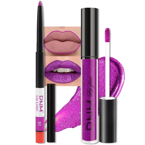 Vista 56 de evpct Juego de 2 lápices delineador de labios y lápiz labial líquido mate de 24 horas, color ciruela púrpura, maquillaje para mujer, lápiz labial