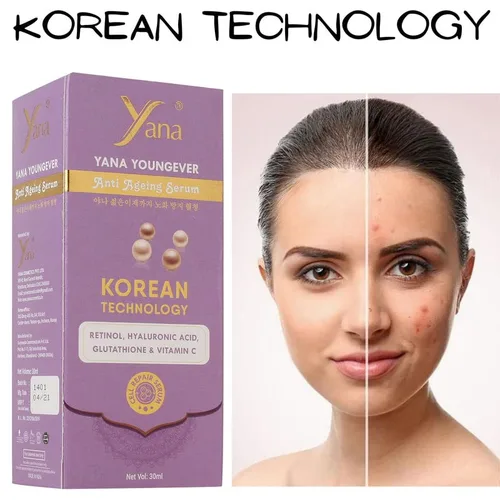 Vista 2 de Yana Korean Technology - Suero de ácido hialurónico para la cara con vitamina C, retinol, suero facial hidratante para piel seca, sin fragancia