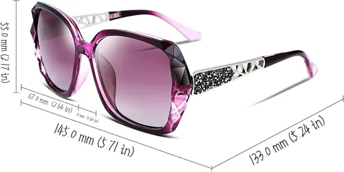 Vista 72 de FEISEDY - gafas de sol polarizadas para mujer, marco compuesto brillante B2289