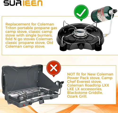 Vista 2 de 5430 Manguera de extensión reguladora de propano de 3 pies, regulador de propano con conector de cilindro de 1 libra, compatible con Old Coleman